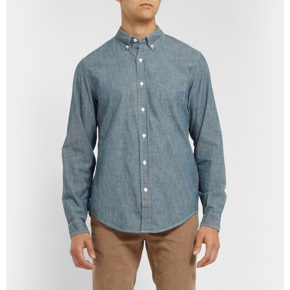 J Crew Slim Fit Chambray Button Down Shirt, Mens Size XL